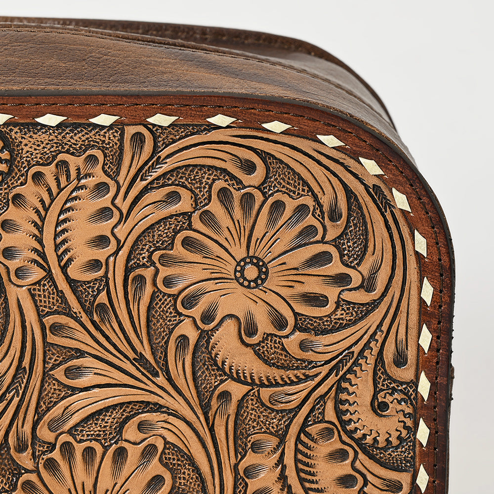 American Darling Hand-Tooled Genuine Leather Toiletry Bag