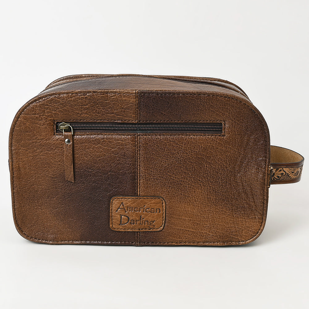 American Darling Hand-Tooled Genuine Leather Toiletry Bag