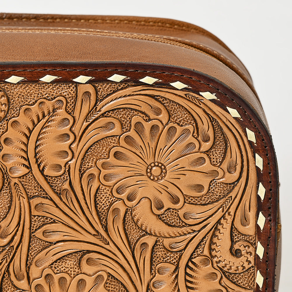 American Darling Hand-Tooled Genuine Leather Toiletry Bag