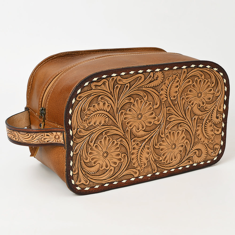 American Darling Hand-Tooled Genuine Leather Toiletry Bag