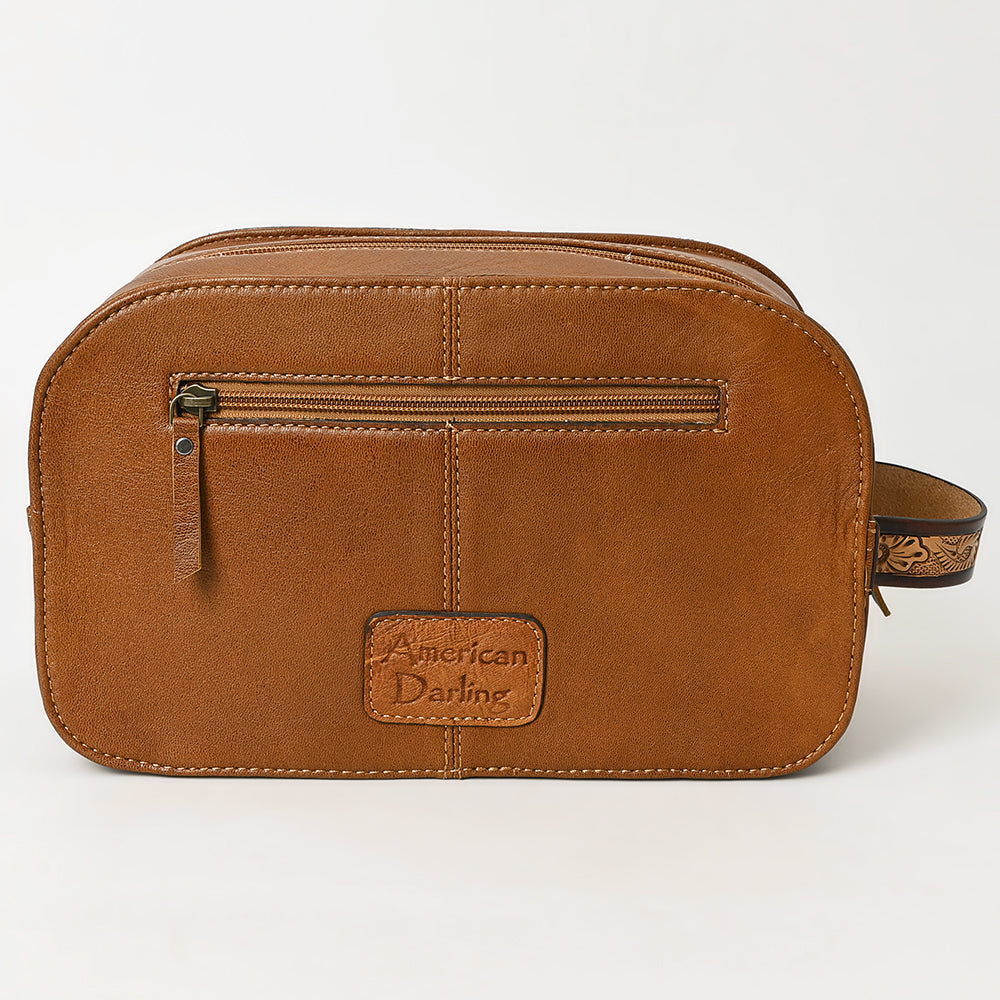 American Darling Hand-Tooled Genuine Leather Toiletry Bag