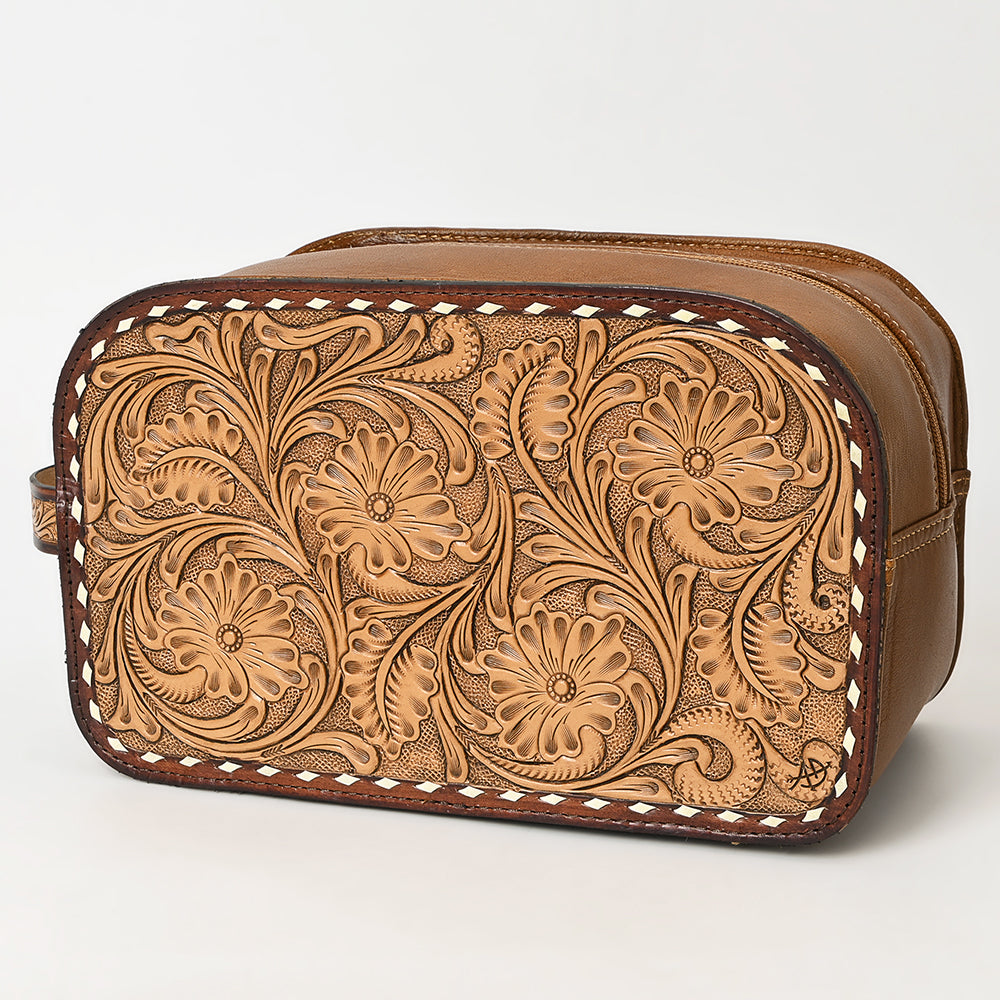 American Darling Hand-Tooled Genuine Leather Toiletry Bag