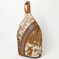 American Darling Hand-Tooled Hair-On Genuine Leather Sling Bag