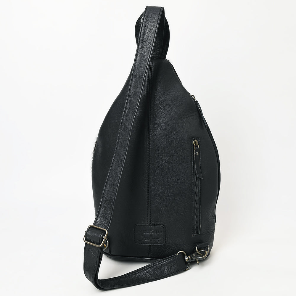 American Darling Hand-Tooled Hair-On Genuine Leather Sling Bag