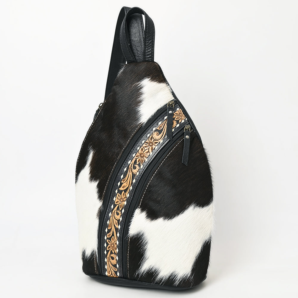 American Darling Hand-Tooled Hair-On Genuine Leather Sling Bag