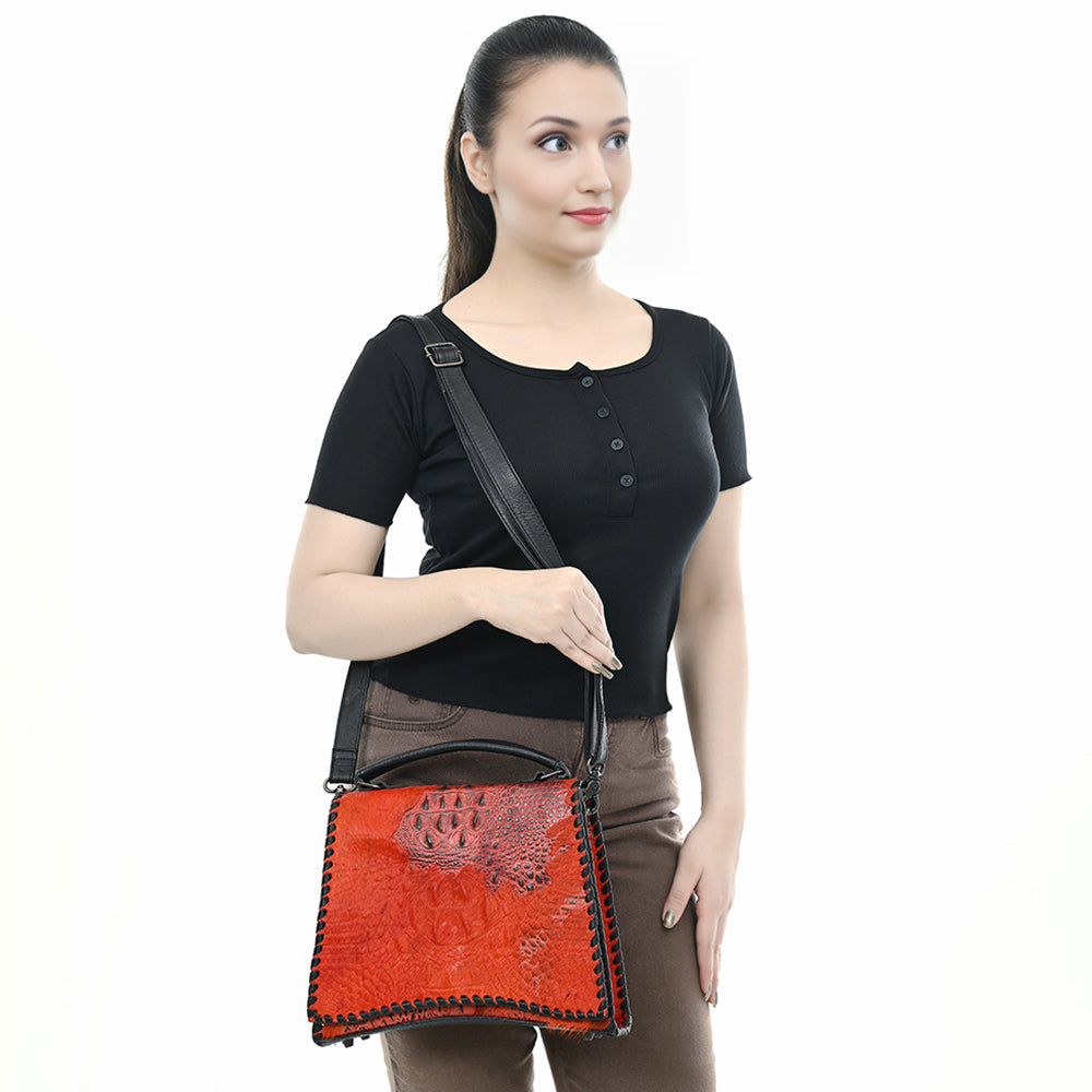 American Darling Tote Crocodile Embossed Genuine Leather