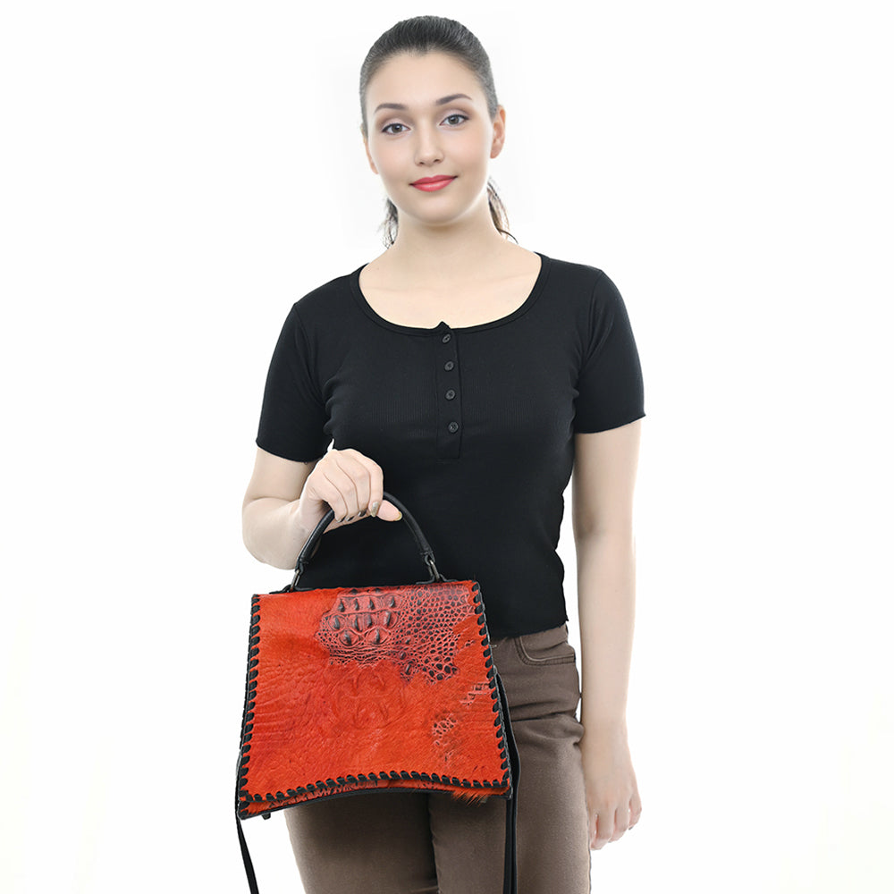 American Darling Tote Crocodile Embossed Genuine Leather