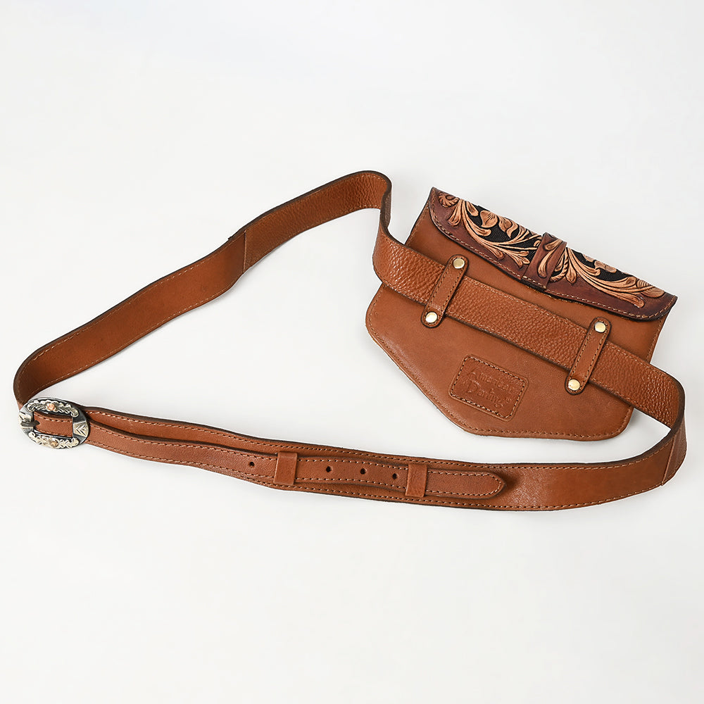 American Darling Hand-Tooled Hair-On Genuine Leather Sling Bag