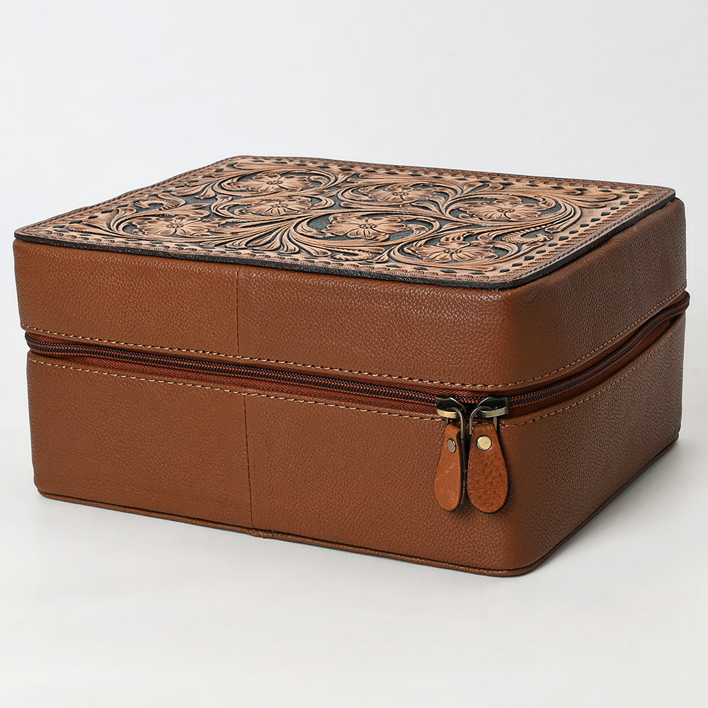 American Darling Jewelry Case Hand Tooled Genuine Leather
