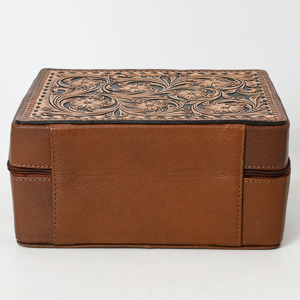 American Darling Jewelry Case Hand Tooled Genuine Leather