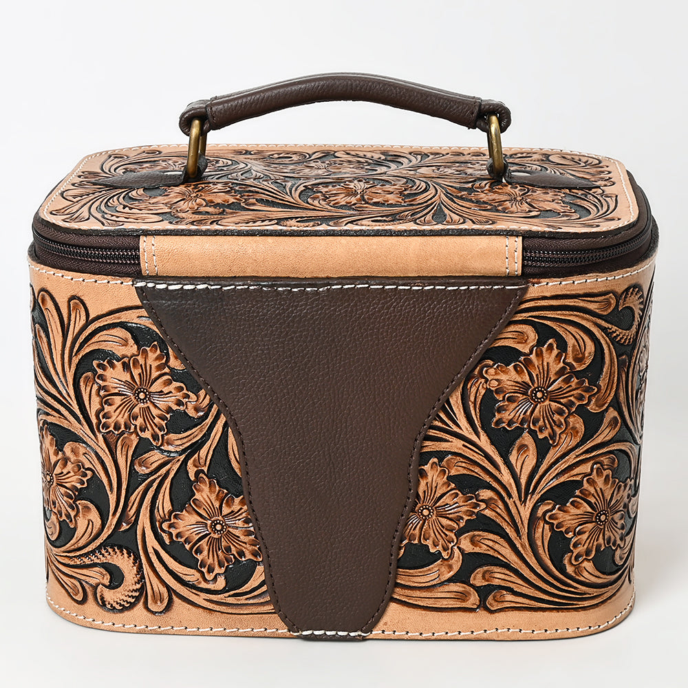 American Darling Hand-Tooled Genuine Leather Jewelry Case