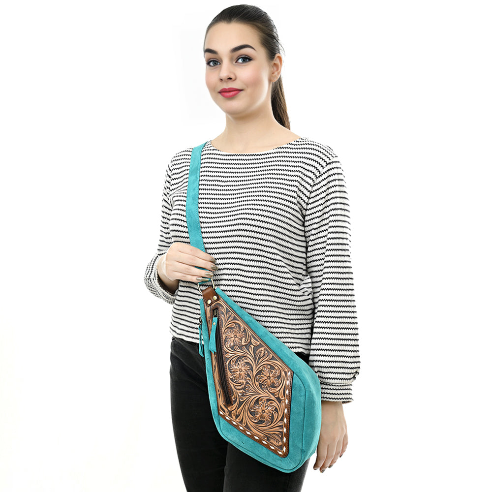 American Darling Sling Beautifully Hand Tooled Genuine Leather
