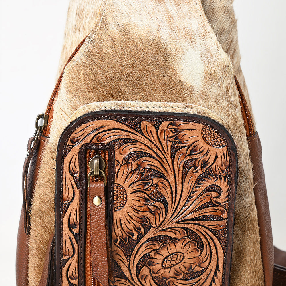 American Darling Sling Hand Tooled Hair-On Genuine Leather