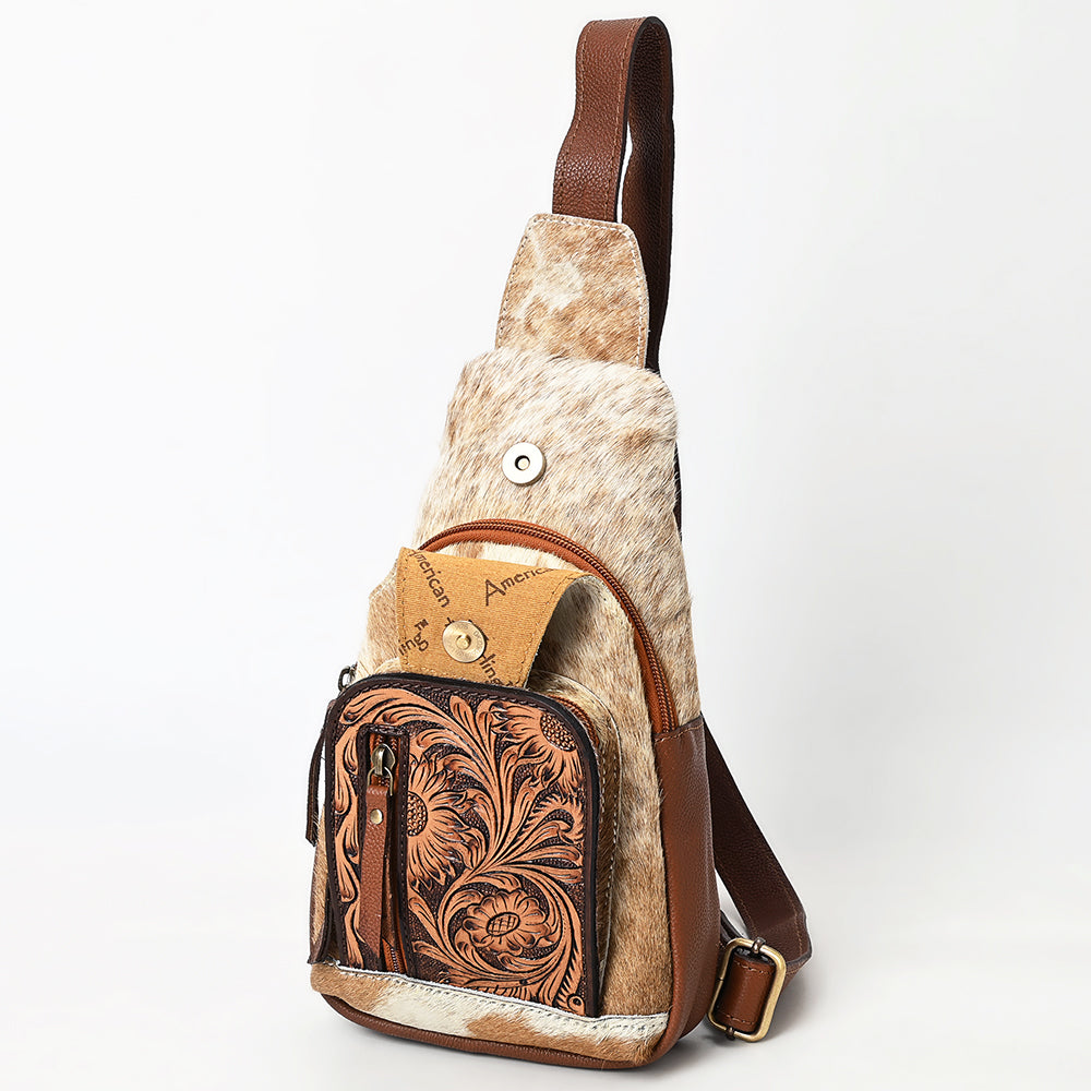 American Darling Sling Hand Tooled Hair-On Genuine Leather