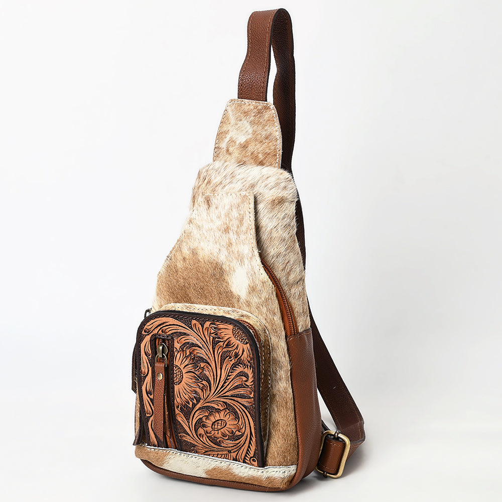 American Darling Sling Hand Tooled Hair-On Genuine Leather