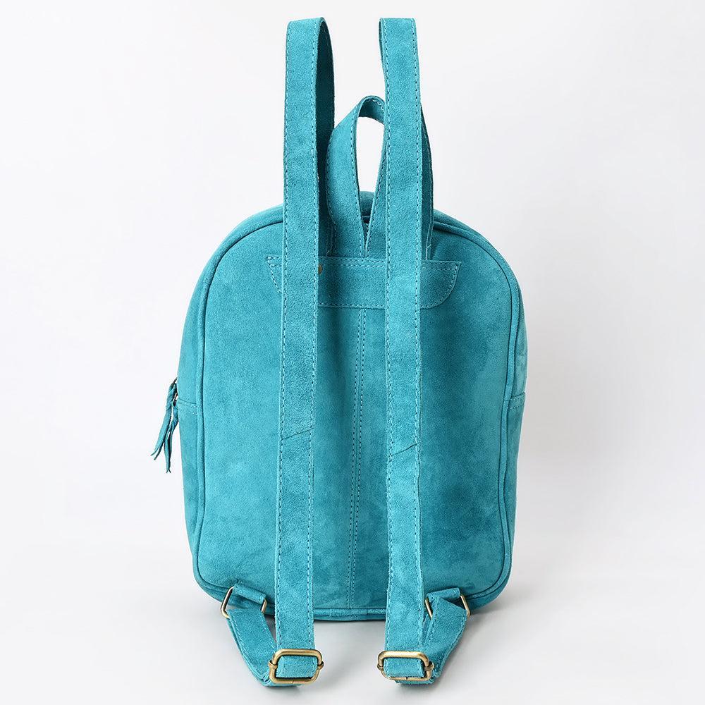 American Darling Hand-Tooled Upcycled Wool Genuine Leather Backpack