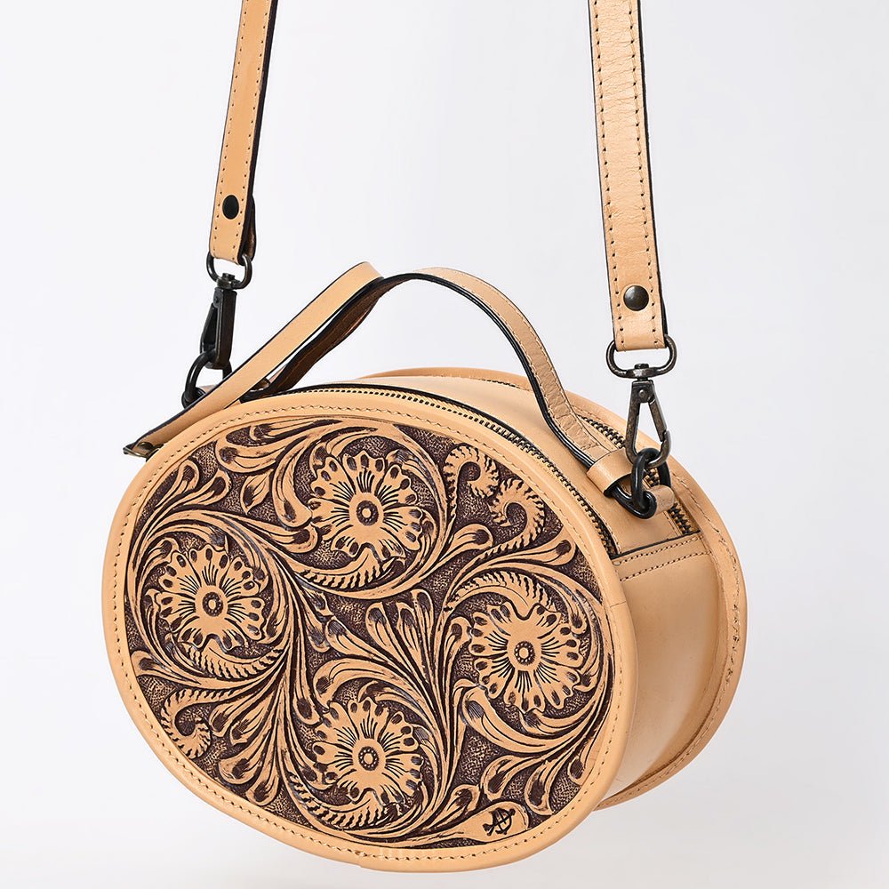 American Darling Canteen Hand Tooled Genuine Leather