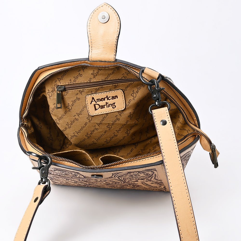 American Darling Large Crossbody Hand Tooled Genuine Leather
