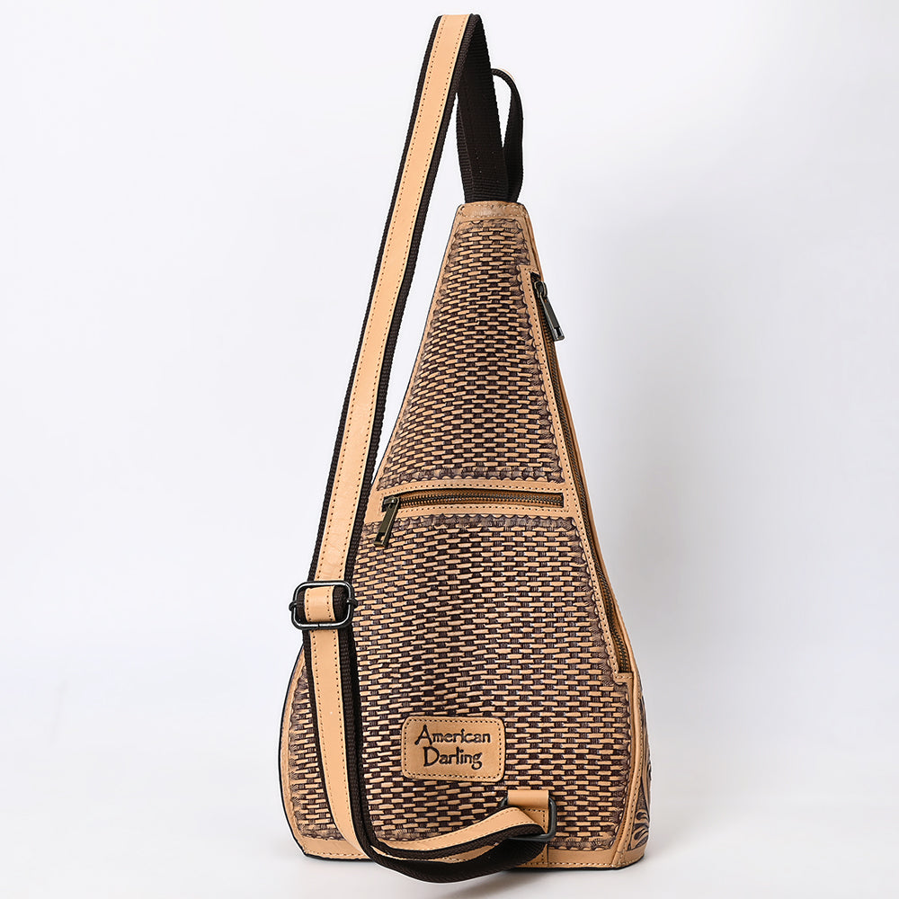 American Darling Sling Beautifully Hand Tooled Genuine Leather Women Bag Western Handbag Purse