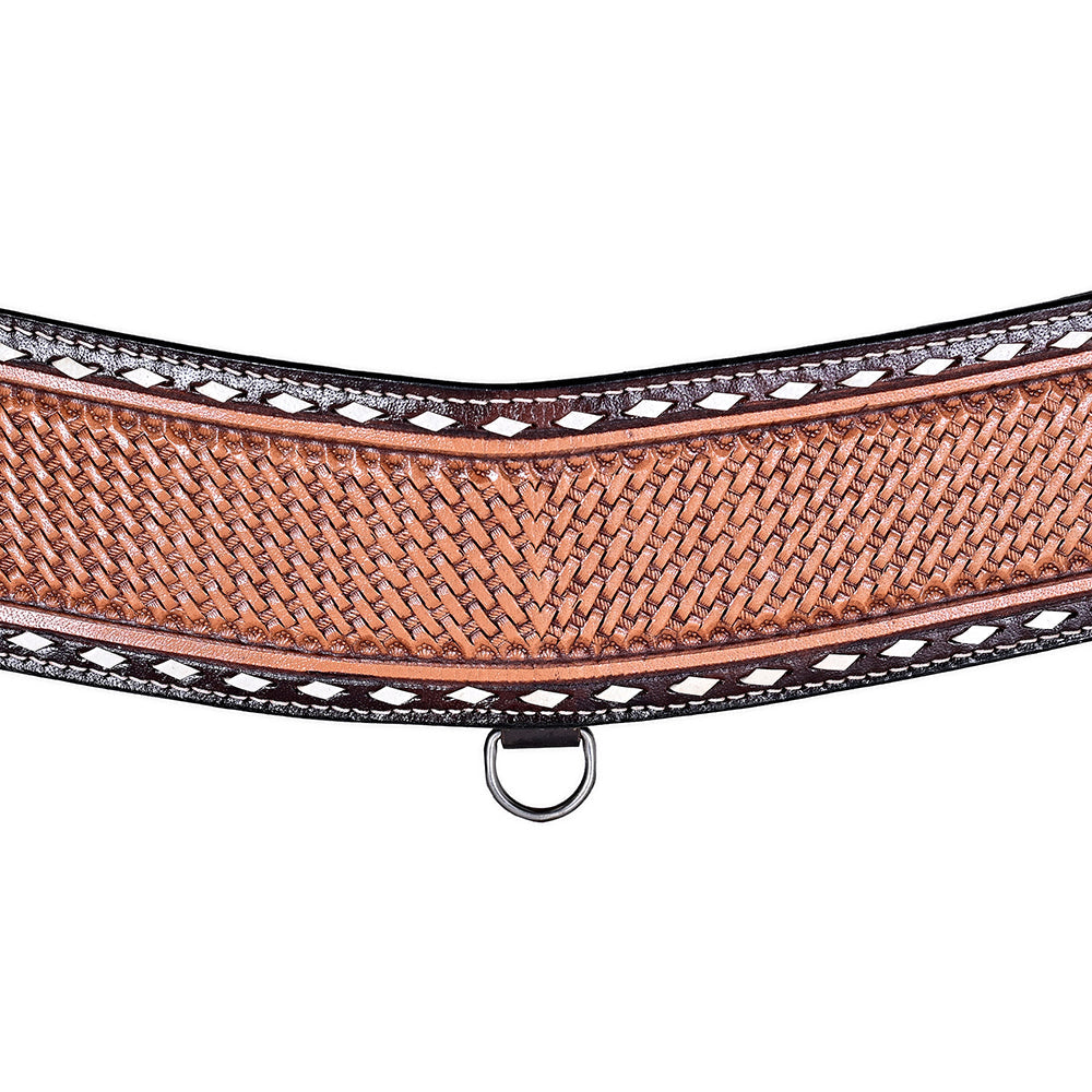 COMFYTACK Western Leather Horse Tripping Breast Collar Brown Basket Weave