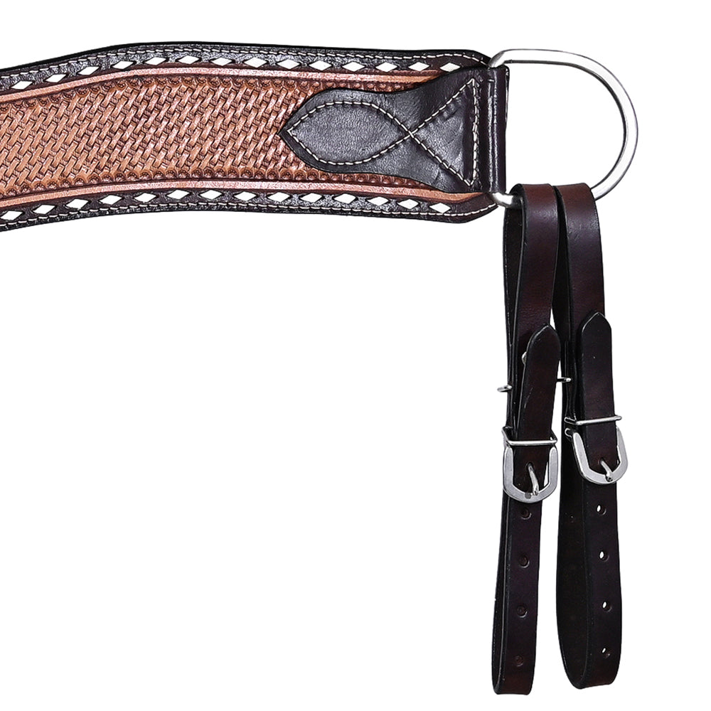 COMFYTACK Western Leather Horse Tripping Breast Collar Brown Basket Weave