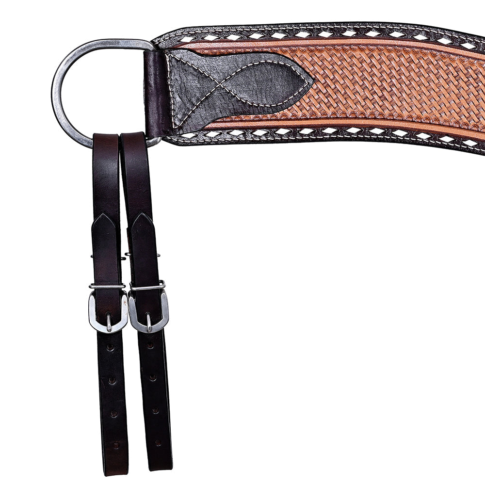 COMFYTACK Western Leather Horse Tripping Breast Collar Brown Basket Weave