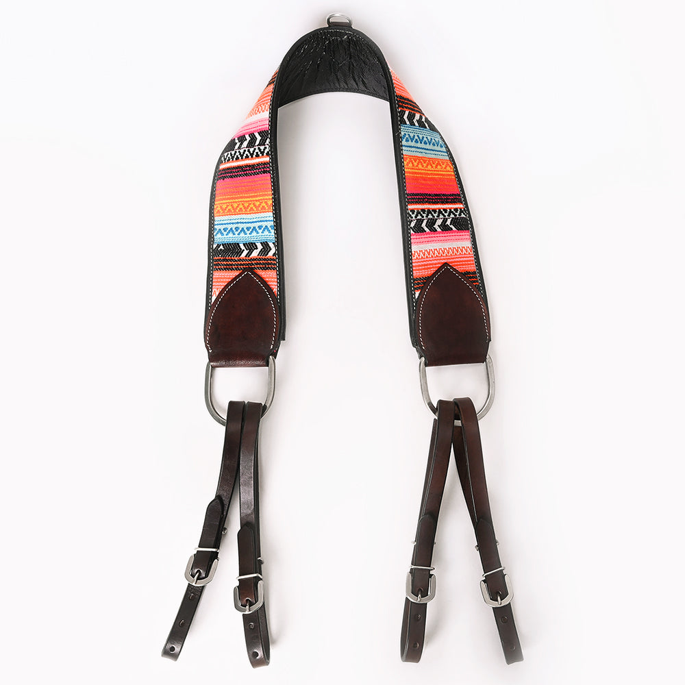 COMFYTACK Western Genuine Leather Horse Tripping Breast Collar Tack Multi Beeded Inlay
