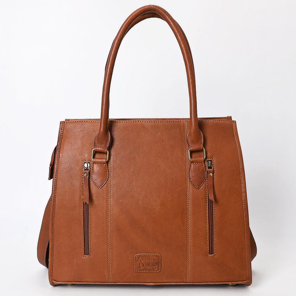 American Darling Hand-Tooled Hair-On Genuine Leather Tote
