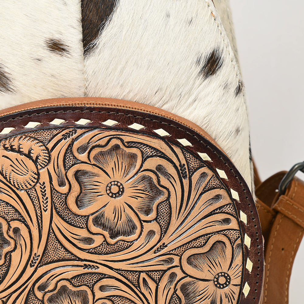 American Darling Hand-Tooled Hair-On Genuine Leather Sling Bag