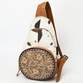 American Darling Hand-Tooled Hair-On Genuine Leather Sling Bag