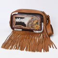 American Darling Hand-Tooled Hair-On Genuine Leather Fanny Pack