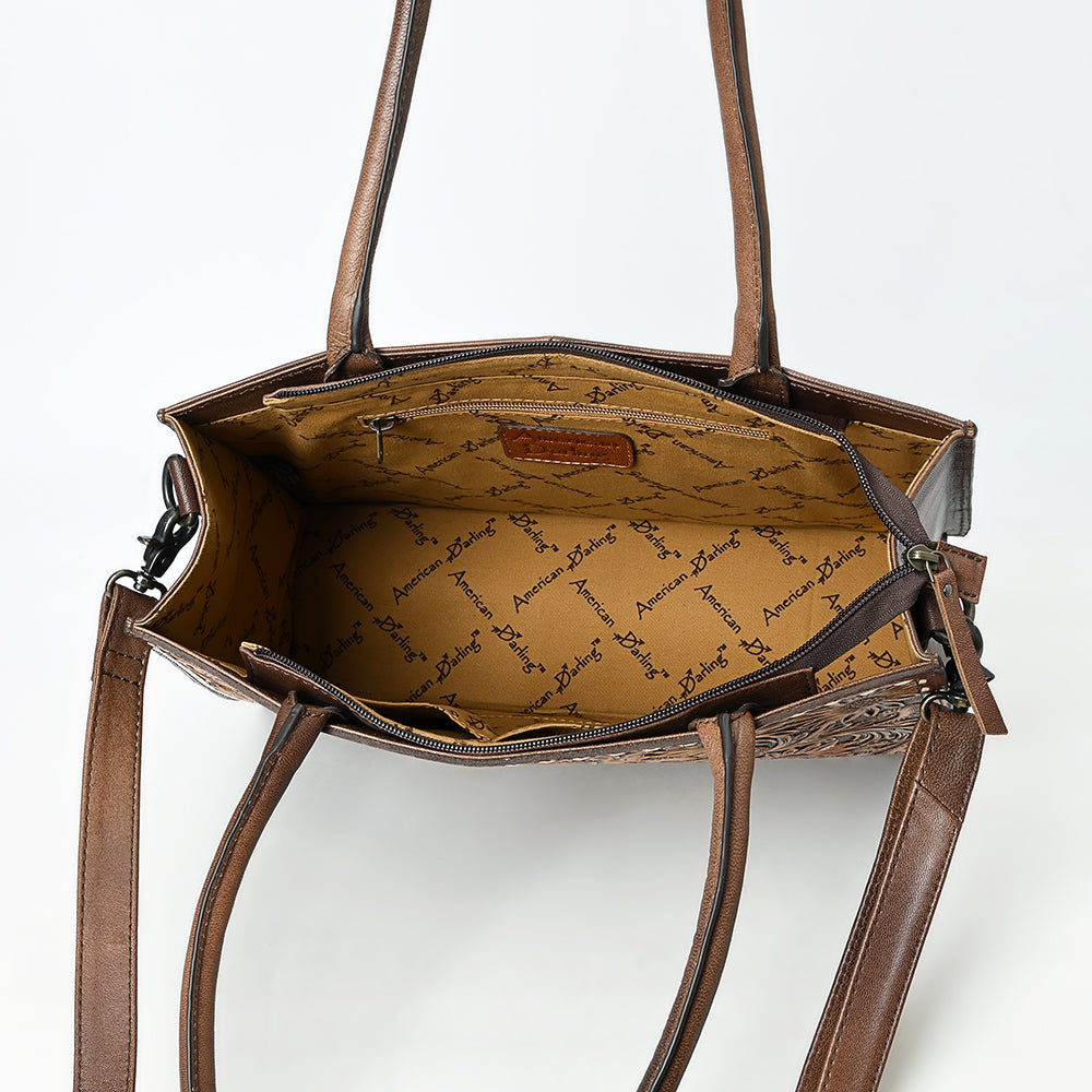 American Darling Tote Beautifully Hand Tooled Genuine Leather