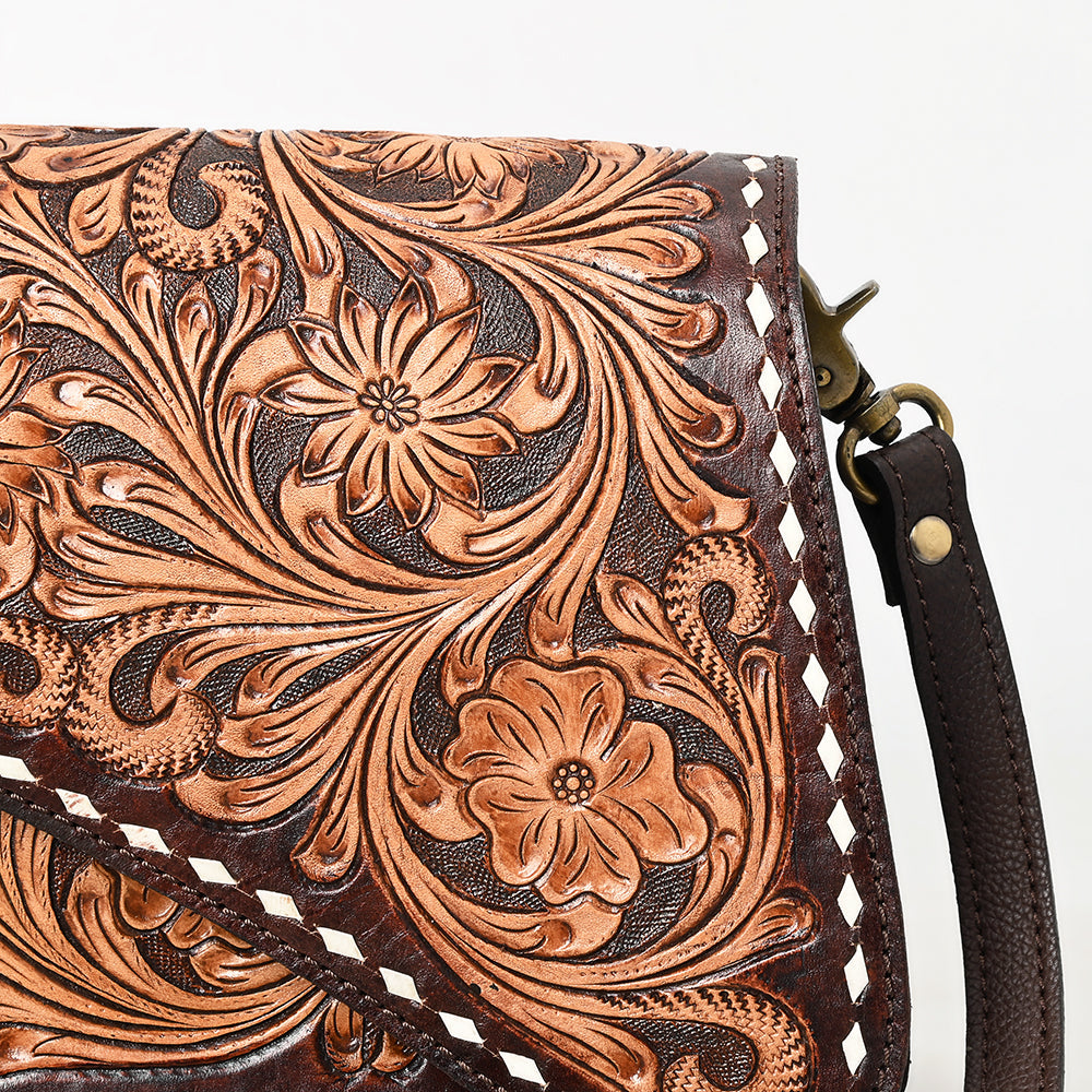 American Darling Hand-Tooled Genuine Leather Crossbody Bag