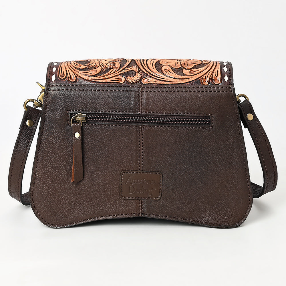 American Darling Hand-Tooled Genuine Leather Crossbody Bag