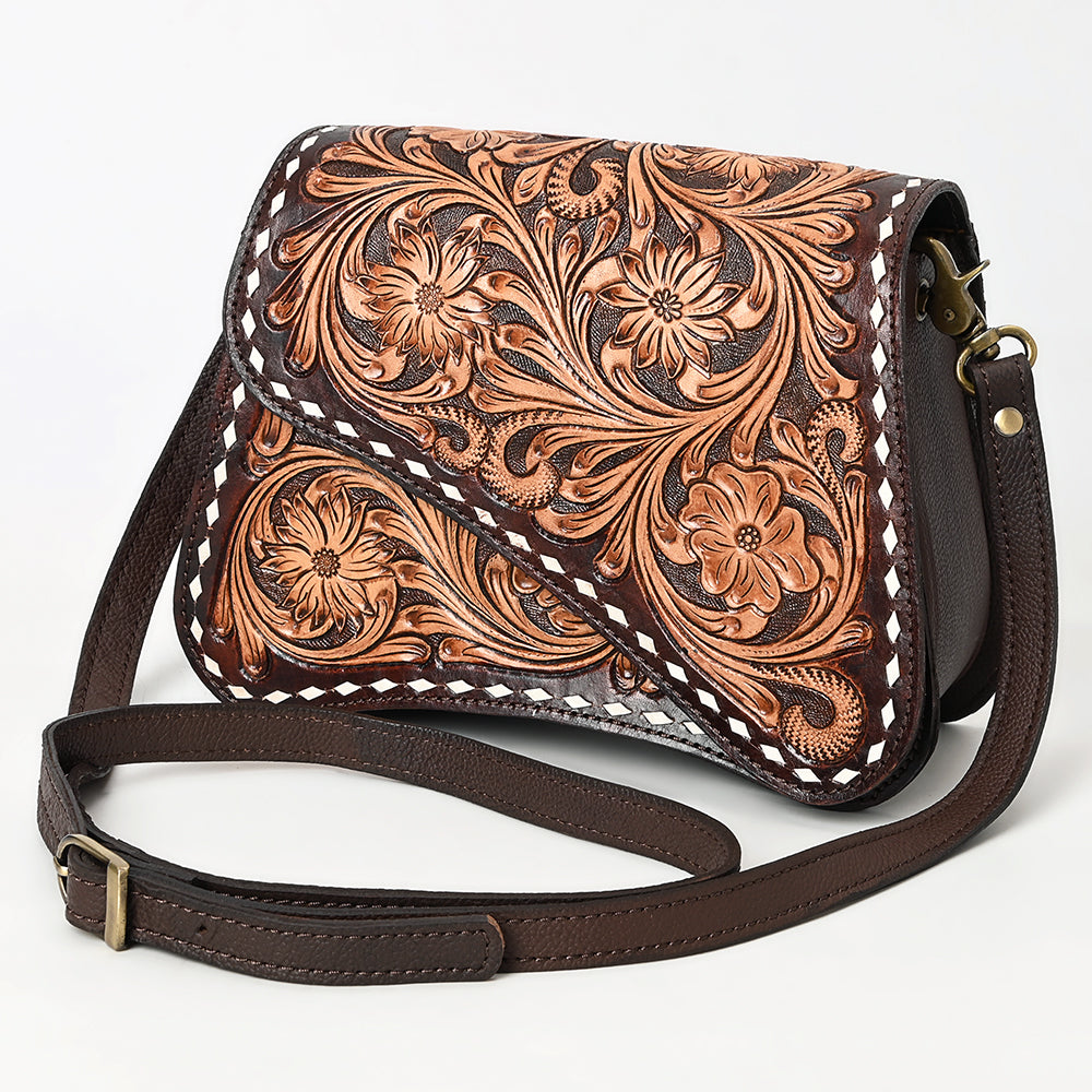 American Darling Hand-Tooled Genuine Leather Crossbody Bag