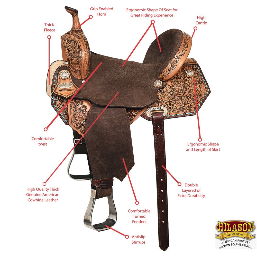 Flex Tree Western Saddle For Trail Riding And Endurance Leatherbound Comfort Design