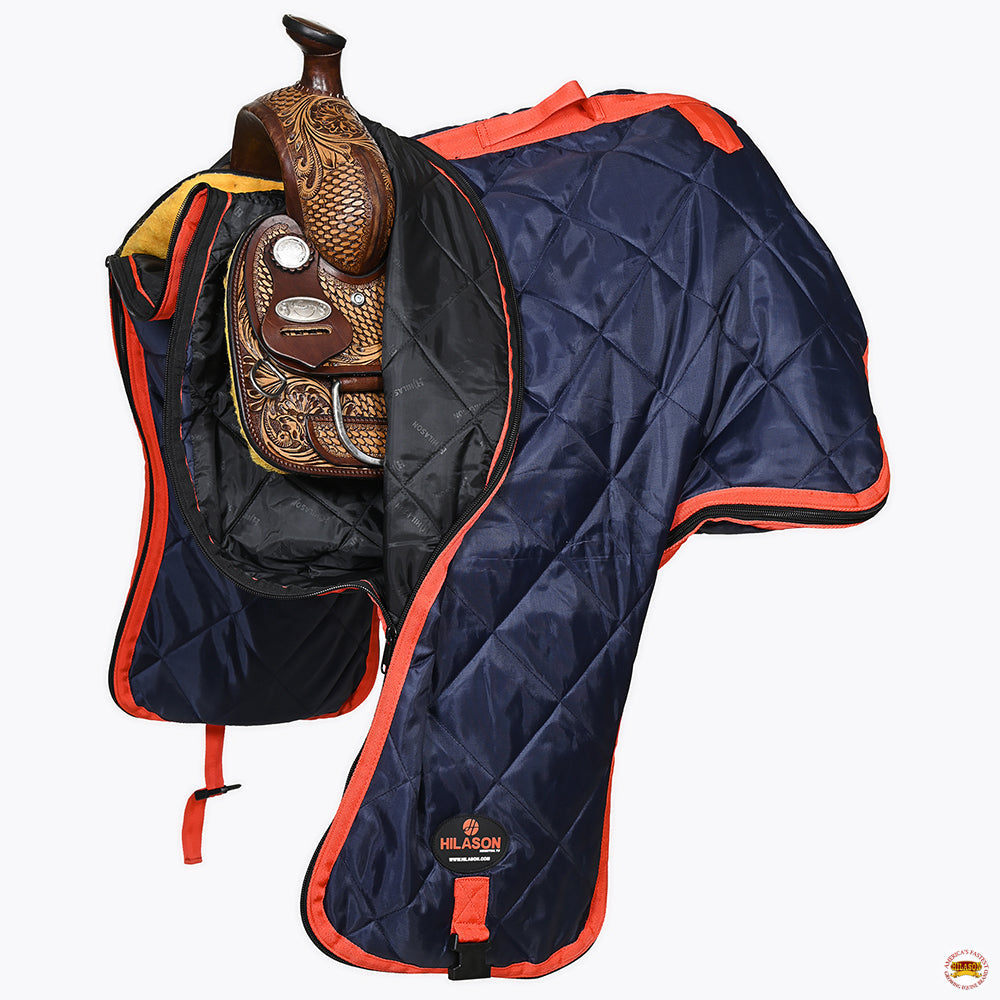 HILASON Western Horse Saddle Carrier Cover Storage Travel Bag Quilted