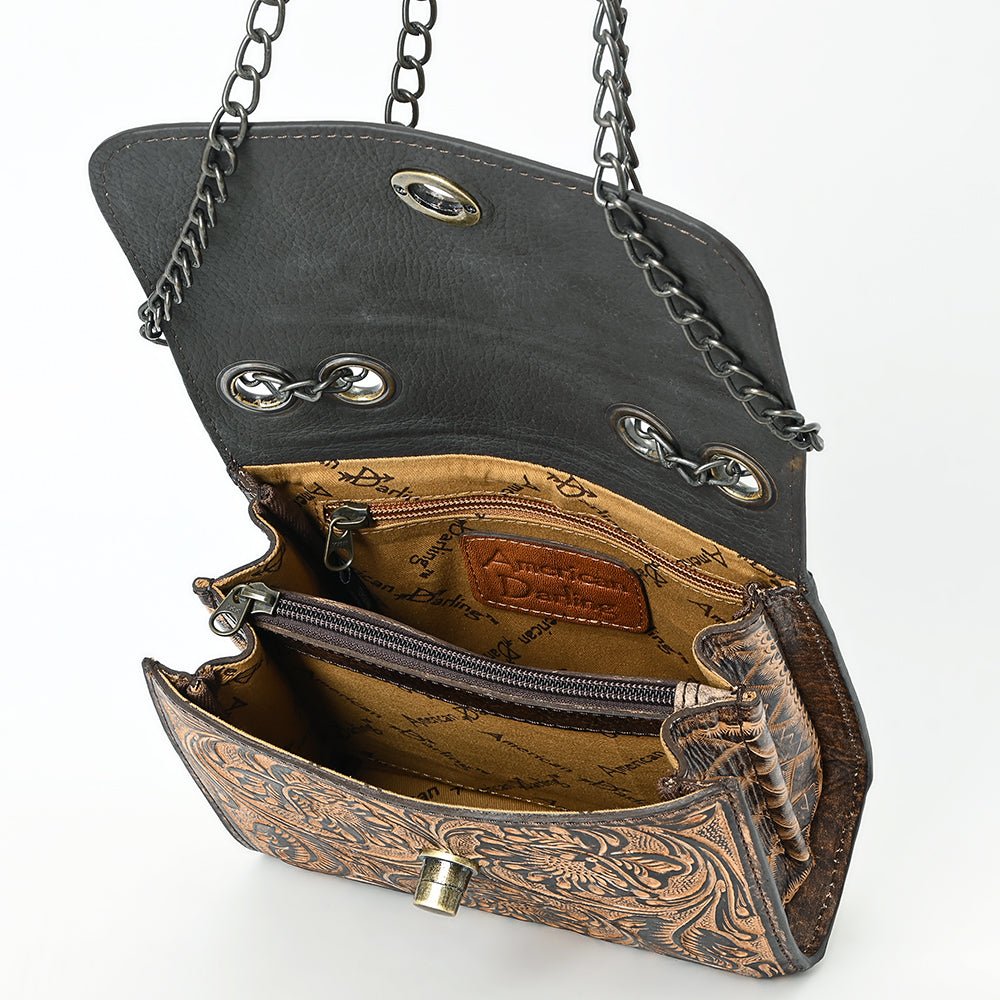 American Darling Small Crossbody Beautifully Hand Tooled Genuine Leather