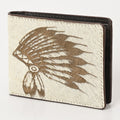 American Darling Wallet Western Hair-On Cowhide Genuine Leather Handcrafted Pocket Bifold Wallet with ID Window