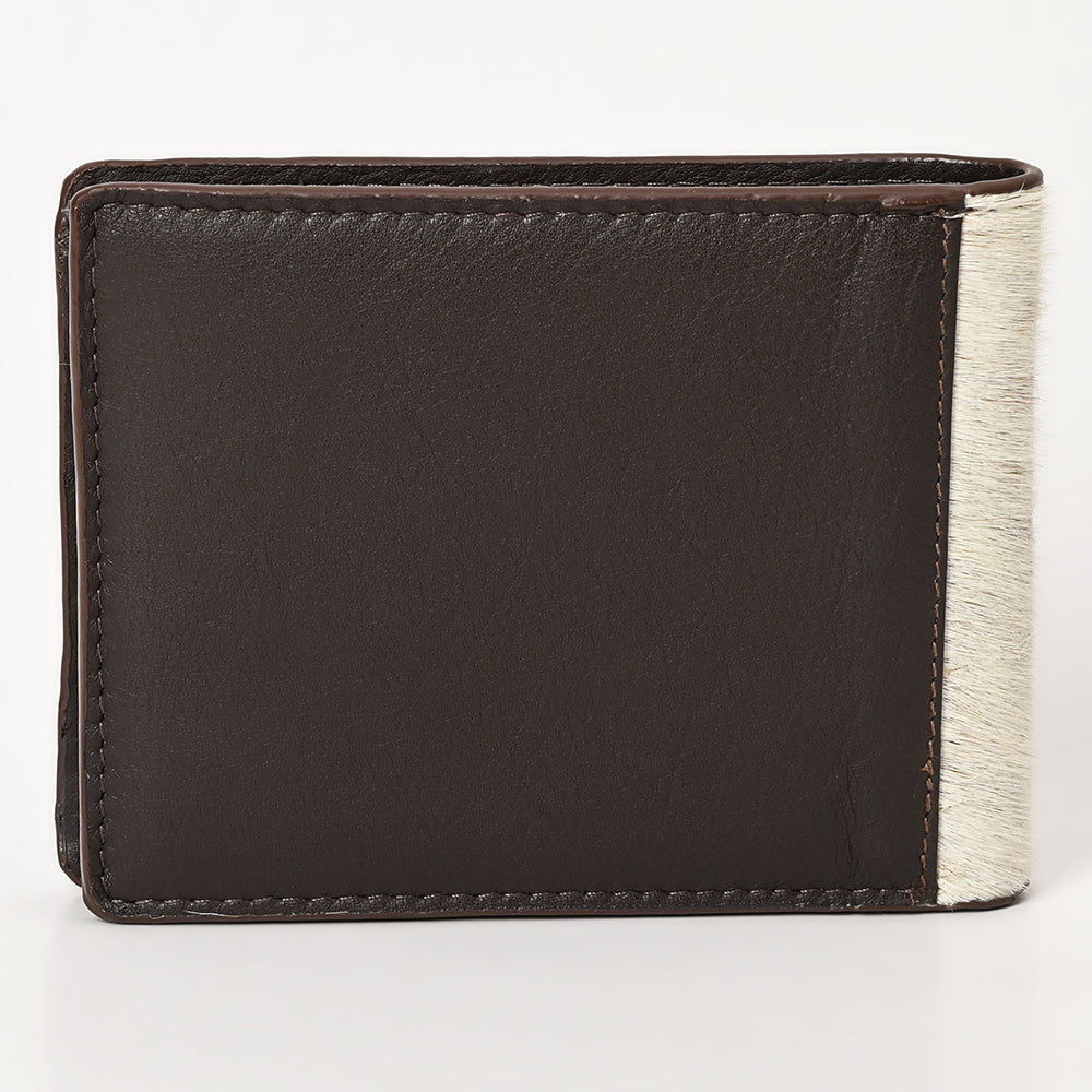 American Darling Wallet Western Hair-On Cowhide Genuine Leather Handcrafted Pocket Bifold Wallet with ID Window