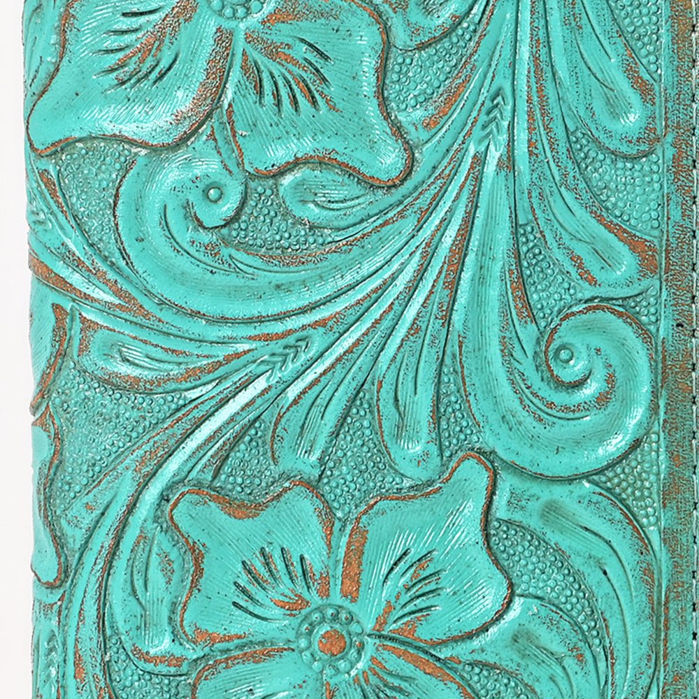 American Darling Clutch Beautifully Hand Tooled Genuine Leather