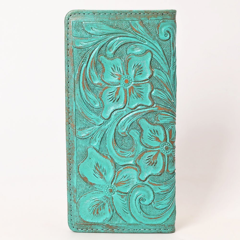 American Darling Clutch Beautifully Hand Tooled Genuine Leather
