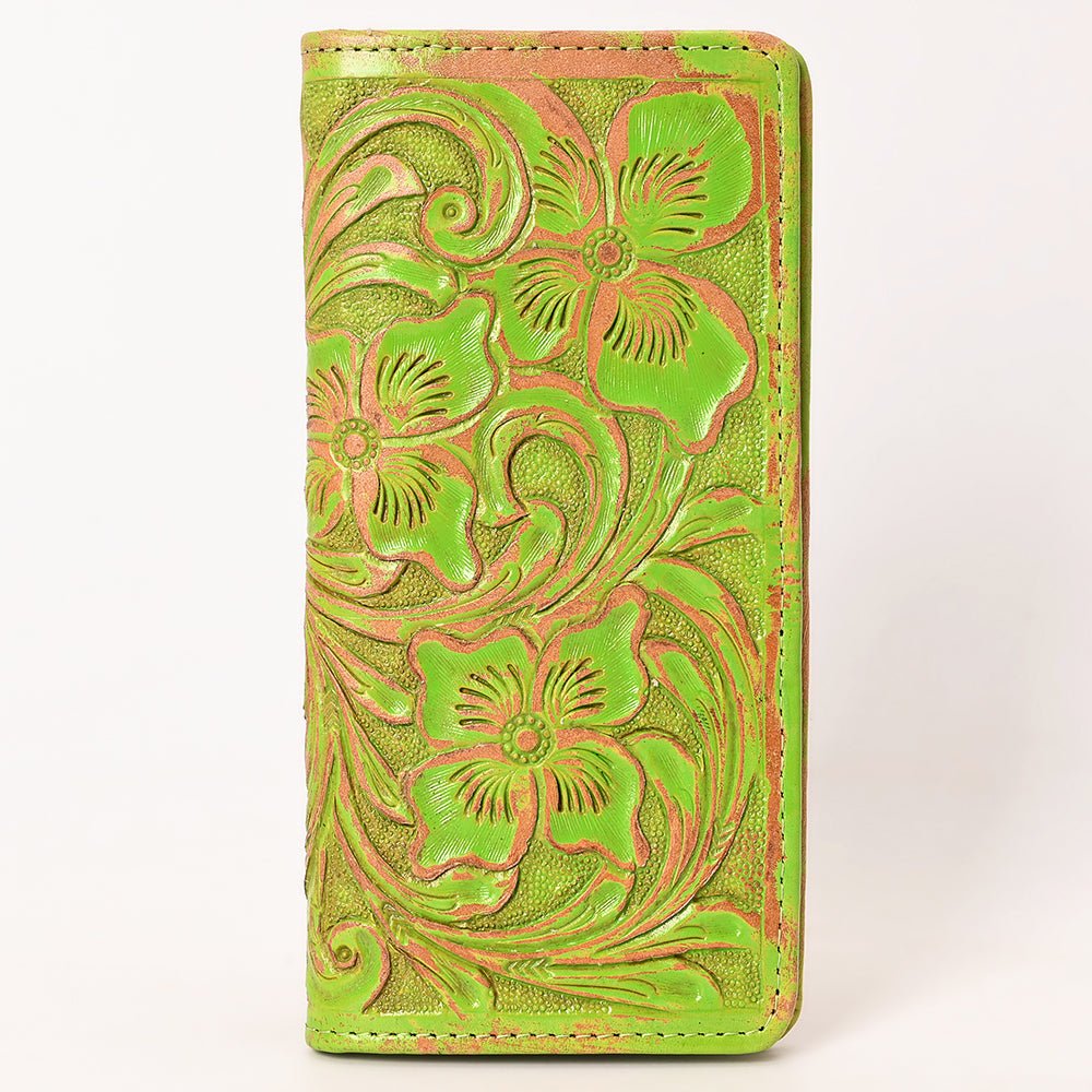 American Darling Clutch Beautifully Hand Tooled Genuine Leather