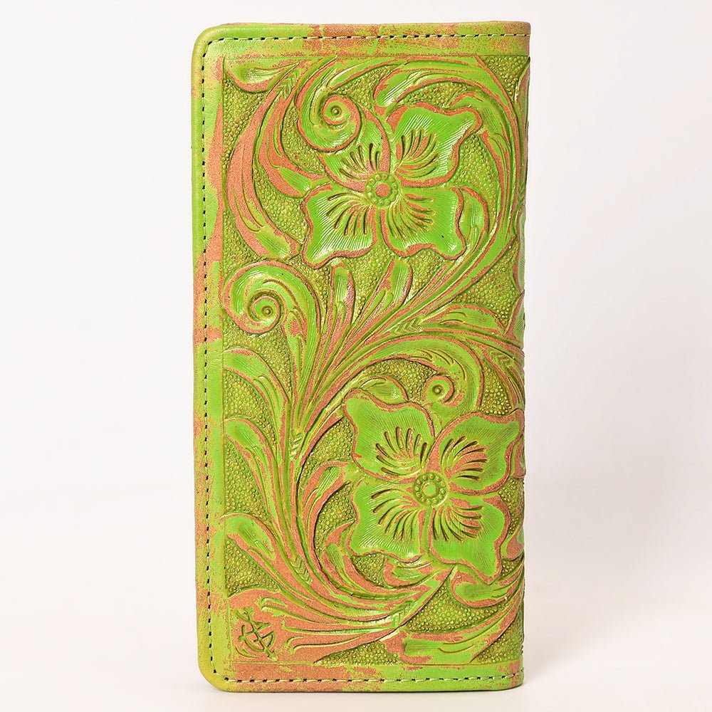 American Darling Clutch Beautifully Hand Tooled Genuine Leather