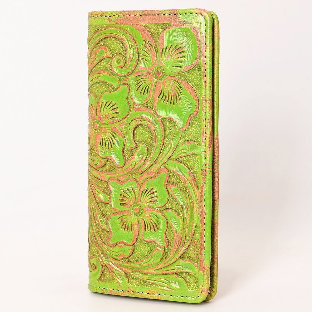 American Darling Clutch Beautifully Hand Tooled Genuine Leather