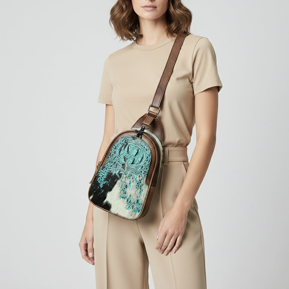 American Darling Sling Crocodile embossed Genuine Leather women bag western handbag purse | for