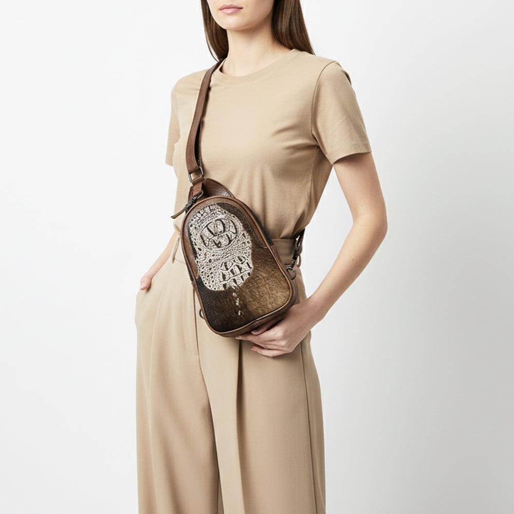 American Darling Sling Crocodile embossed Genuine Leather women bag western handbag purse | for
