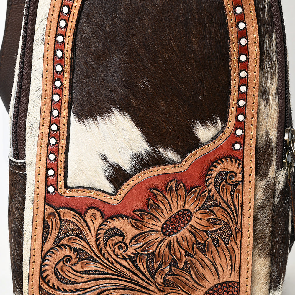 American Darling Sling Beautifully Hand Tooled Hair-On Genuine Leather