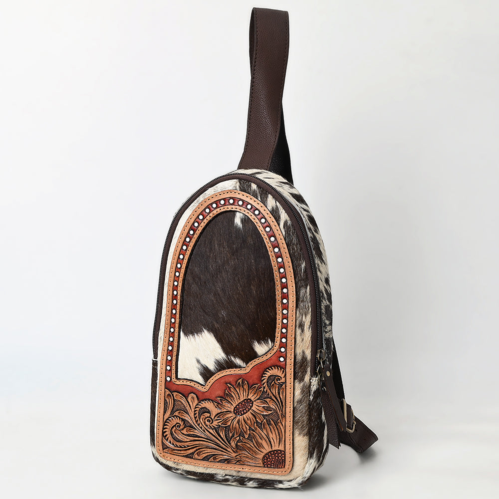 American Darling Sling Beautifully Hand Tooled Hair-On Genuine Leather
