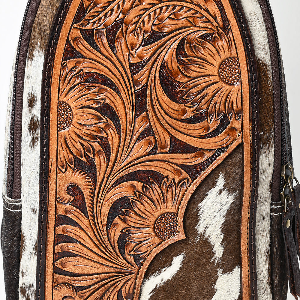 American Darling Sling Beautifully Hand Tooled Hair-On Genuine Leather